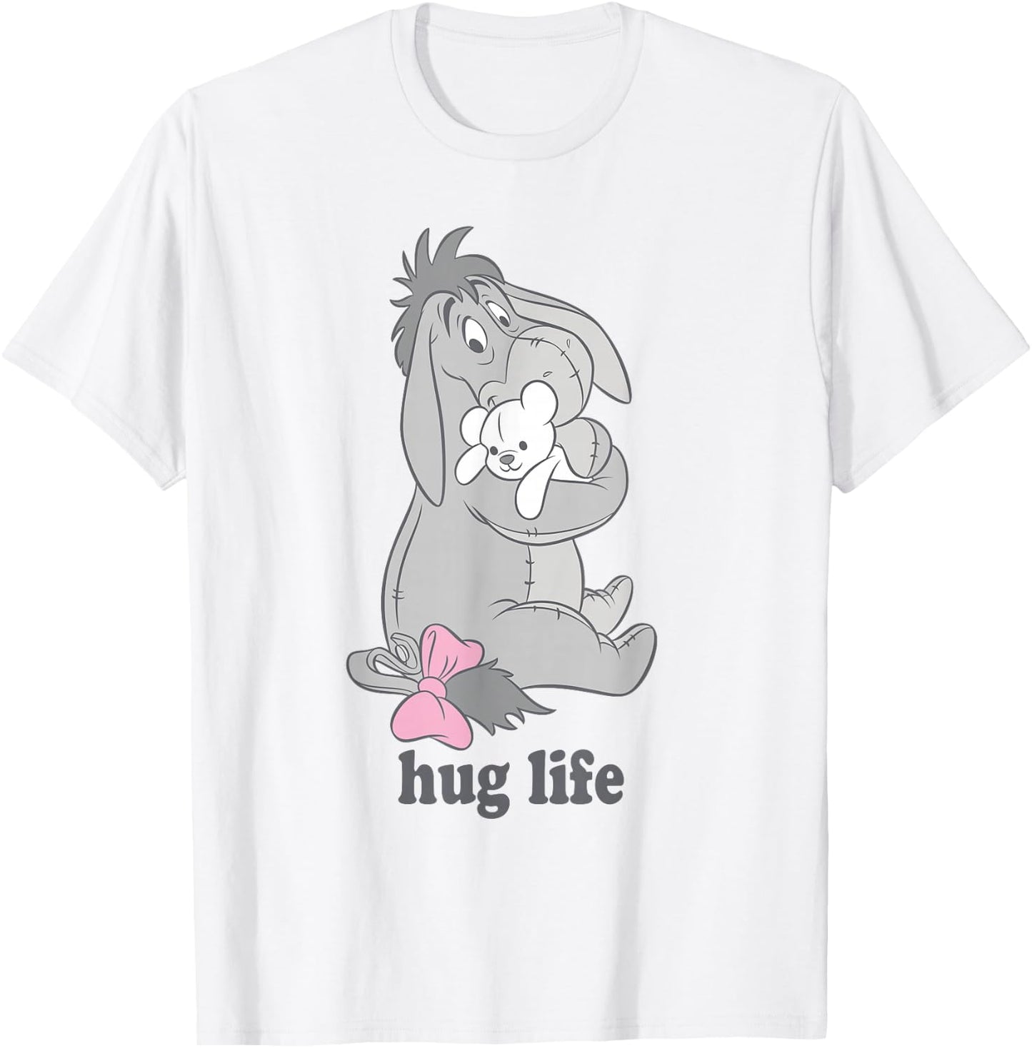 Disney Winnie The Pooh Eeyore Hug Life Valentine's Day , White T-Shirt - T-Shirt | White