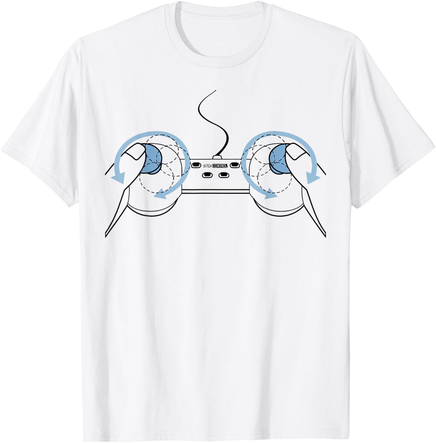 Ladies Funny Chest Joystick , white, S T-Shirt - T-Shirt | White