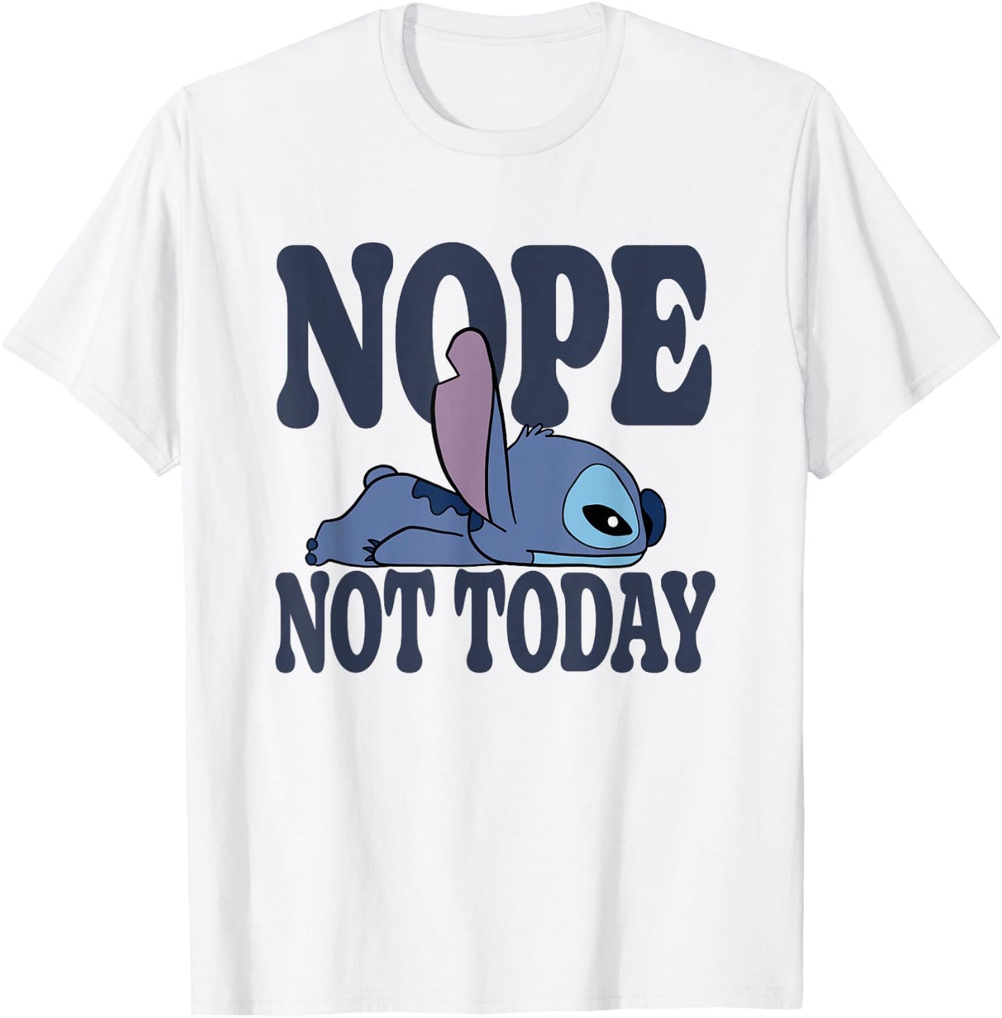 Disney Lilo & Stitch Nope Not Today Sleepy Stitch T-Shirt - T-Shirt | White