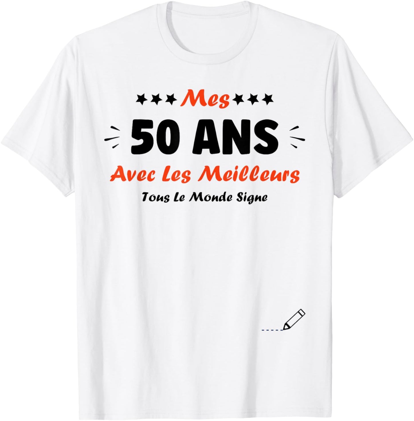 Humour 50 Years to Sign Birthday 50 Years Signature , white T-Shirt - T-Shirt | White