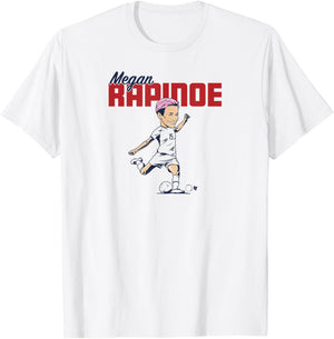 Megan Rapinoe: Caricature - USWNT Players Association Soccer T-Shirt - T-Shirt | White
