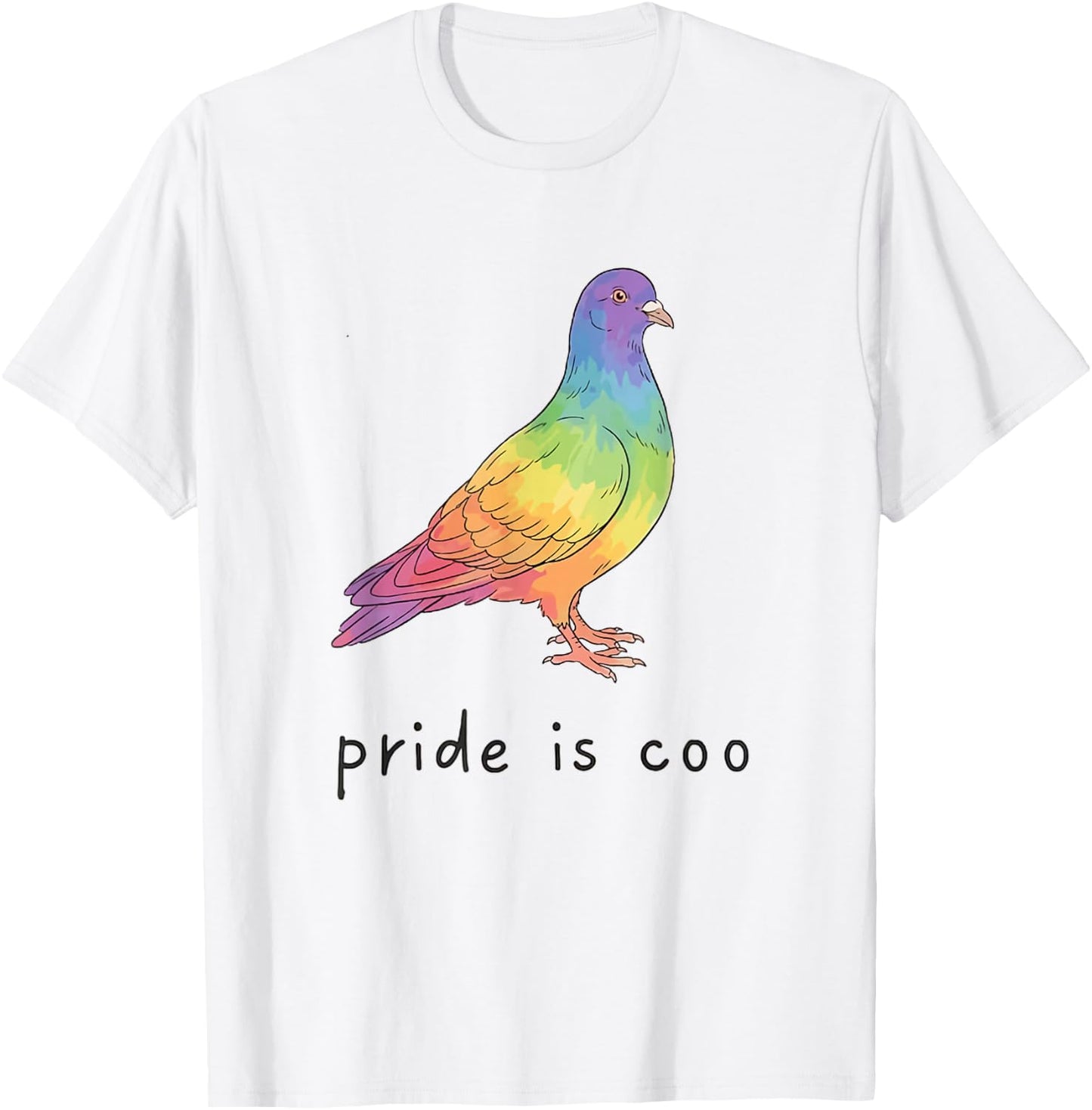 Pride is Coo Pigeon Funny LGBTQ Pride Month LGBT Ally T-Shirt - T-Shirt | White
