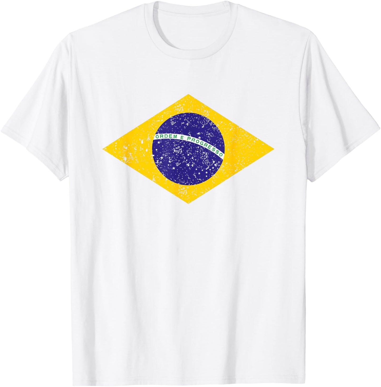 Vintage Brasil Brazil Flag - Brazilian Flag Men Women Kids T-Shirt - T-Shirt | White