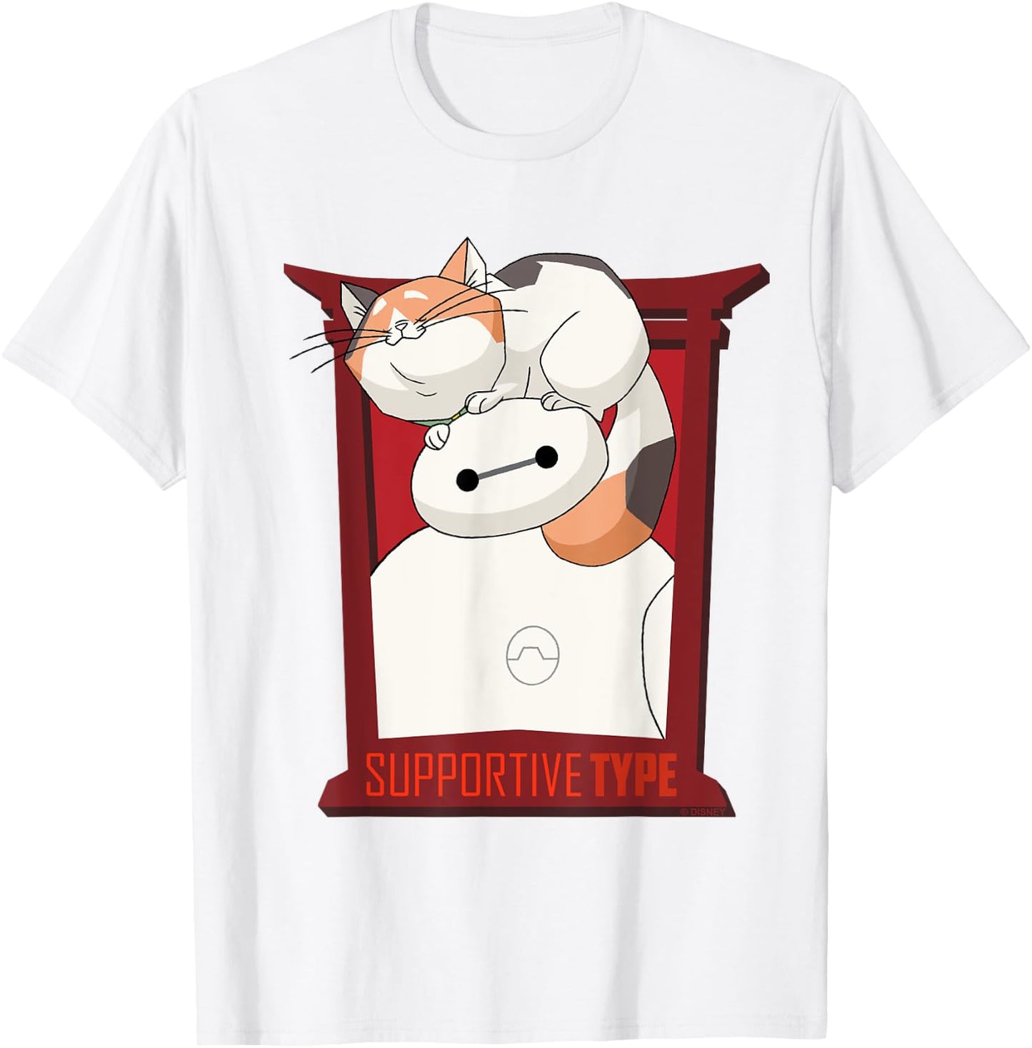 Big Hero 6 Baymax Frame Suppport T-Shirt - T-Shirt | White