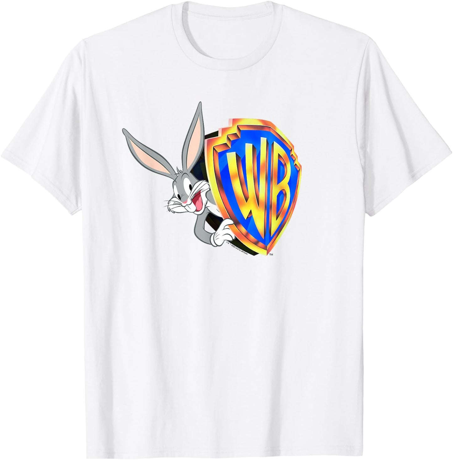 WB100 Looney Tunes Bugs Bunny Warner Bros. Surprise Logo T-Shirt - T-Shirt | White