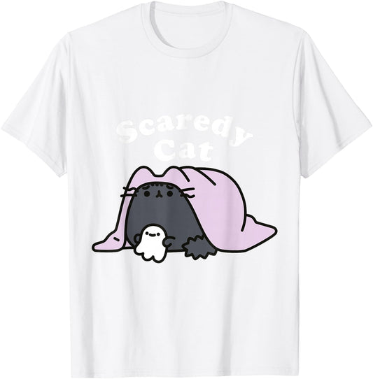Pusheen Scaredy Katzen T-Shirt - T-Shirt | White