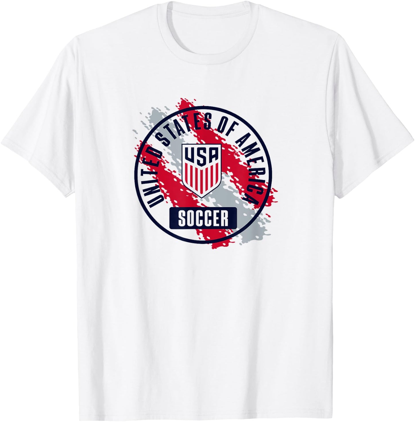 USA Soccer Retro Paint White USMNT Officially Licensed T-Shirt - T-Shirt | White