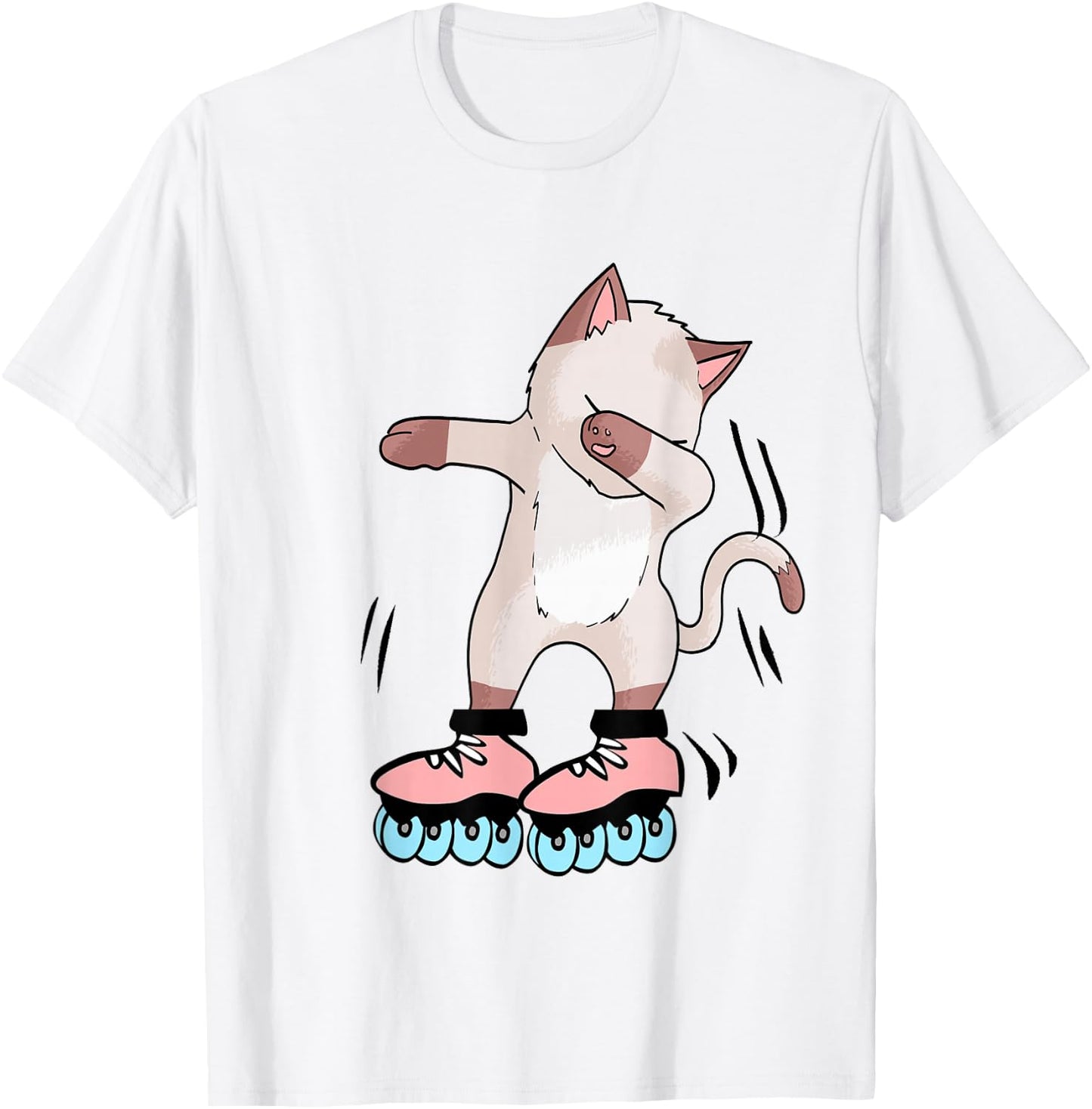 Teenager Animal Roller Skates Cat Skater Fashion Party Outfit White Women Girls Kids T-Shirt - T-Shirt | White