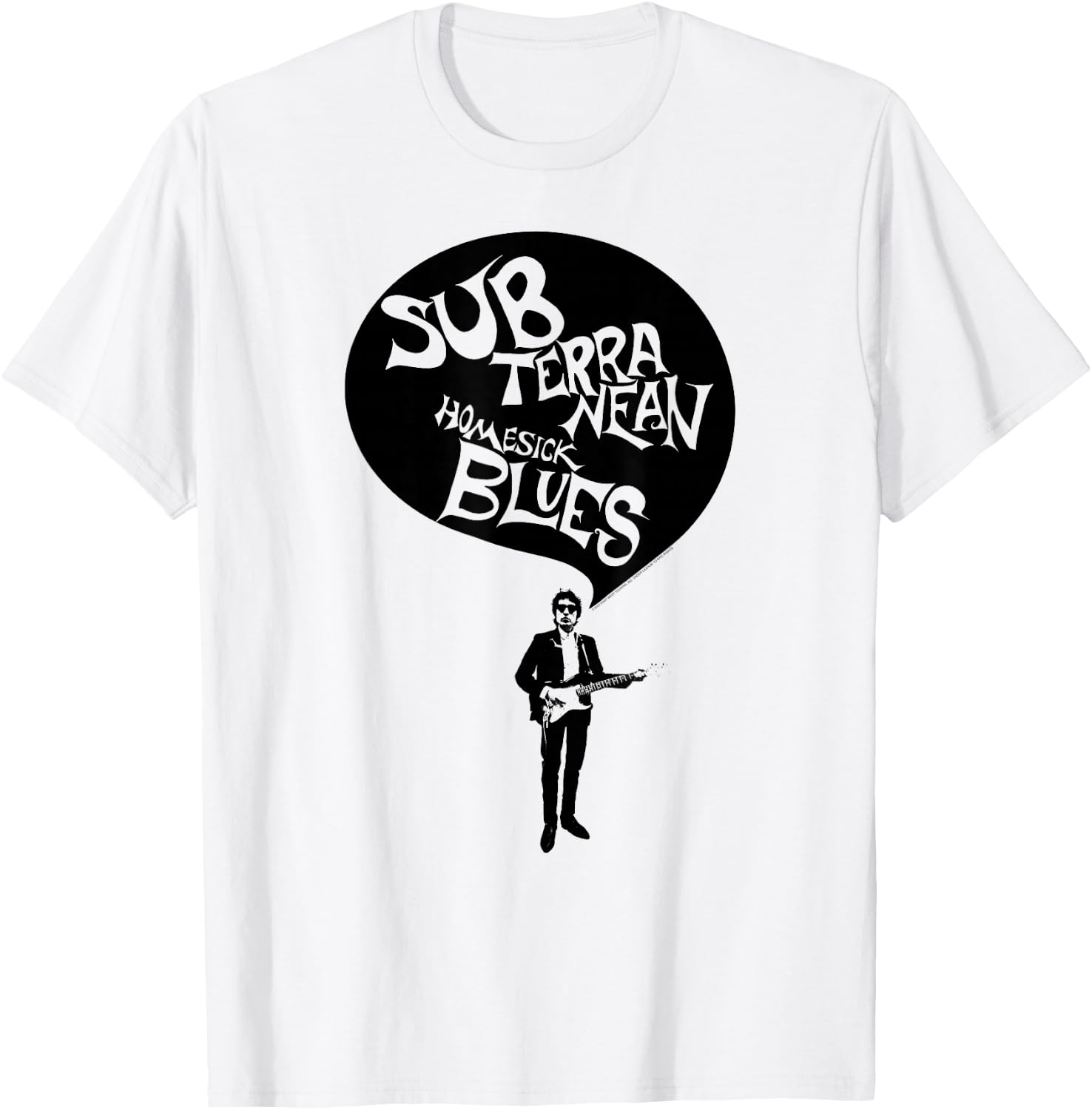 Bob Dylan Subterranean Homesick Blues Official , grey, S T-Shirt - T-Shirt | White