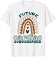 Future Cardiac Sonographer Tech Boho Rainbow Leopard Cute T-Shirt - T-Shirt | White