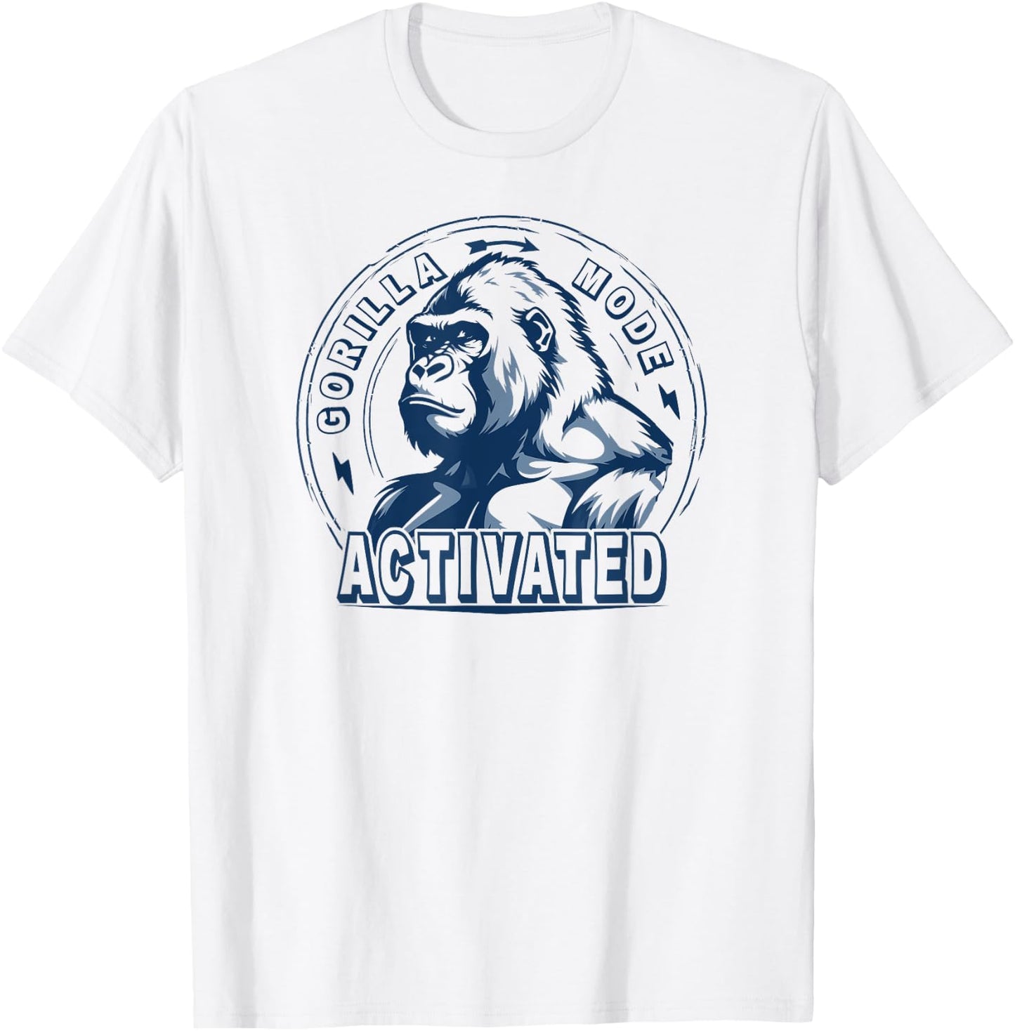 Silverback Gorilla Face Angry Growling Scary Jungle King T-Shirt - T-Shirt | White