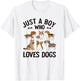 Just A Boy Who Loves Dogs Boys Toddler Puppy Dog Lover T-Shirt - T-Shirt | White