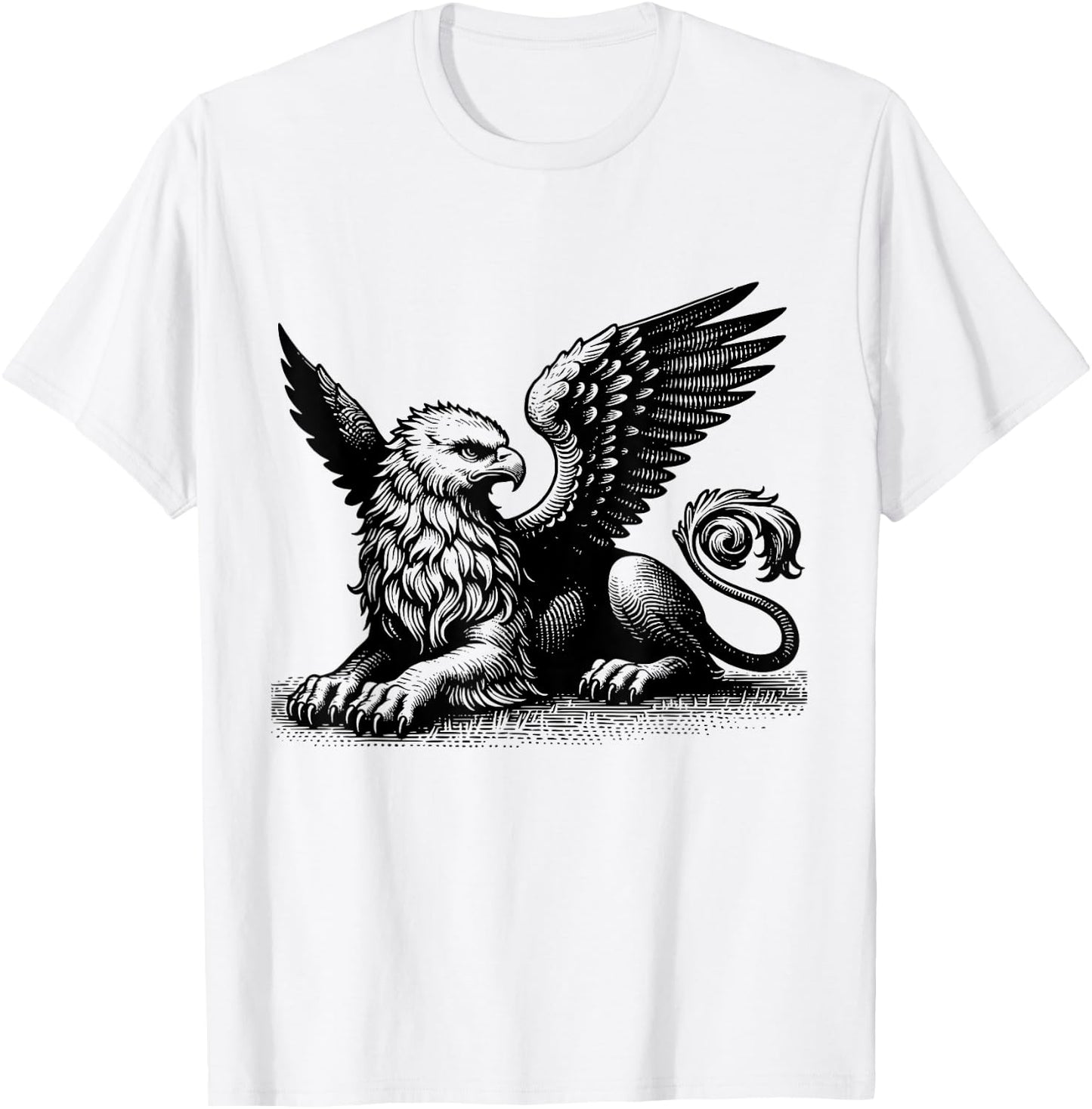 Retro Vintage Griffin Cute Silhouette Legendary Griffin T-Shirt - T-Shirt | White