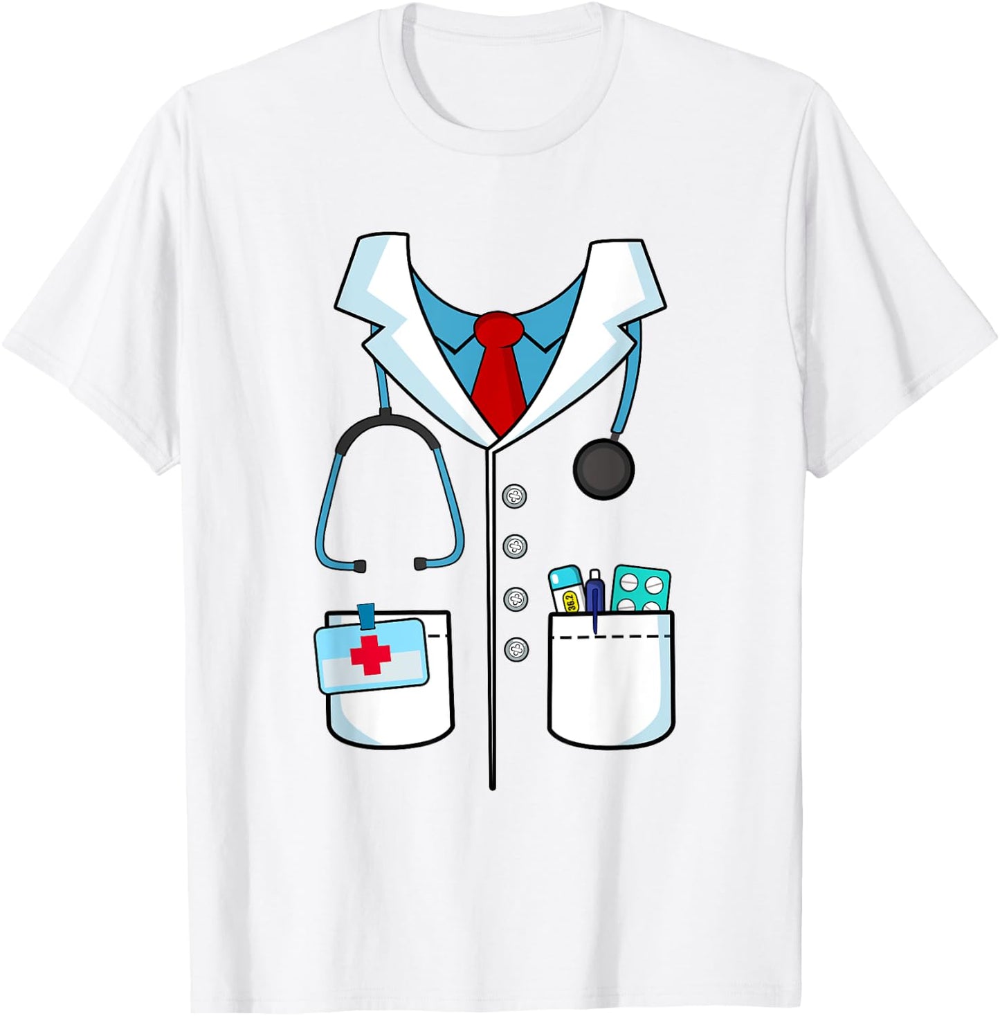 Kids Adult Halloween Doctor Costume Hospital Doc T-Shirt - T-Shirt | White