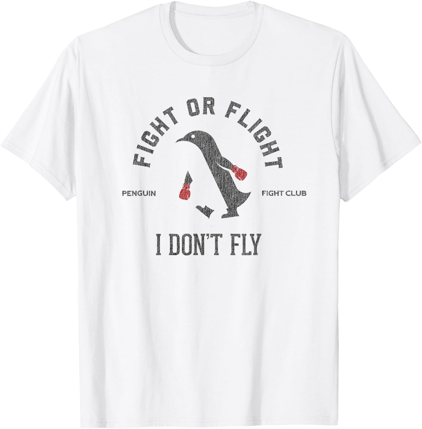 Funny vintage penguin boxing motivation T-Shirt - T-Shirt | White