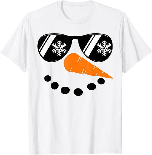 Snowman Face Family Christmas Matching Costume Men Women Kid