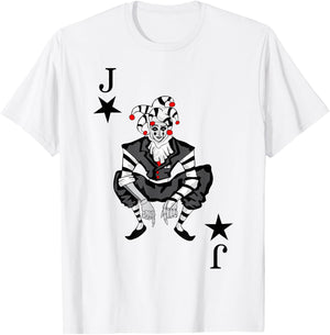 Playing Card Joker Card Rummy Carnival Costume Jester , White T-Shirt - T-Shirt | White