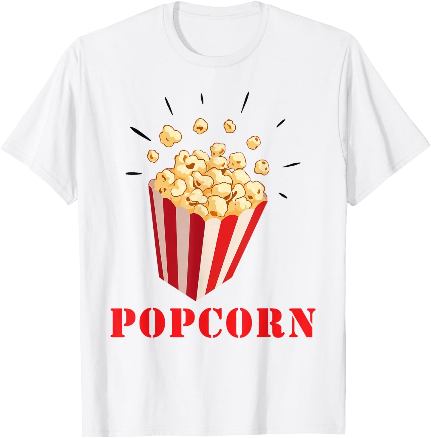 Retro Popcorn Costume Fancy Dress for Carnival , White T-Shirt - T-Shirt | White