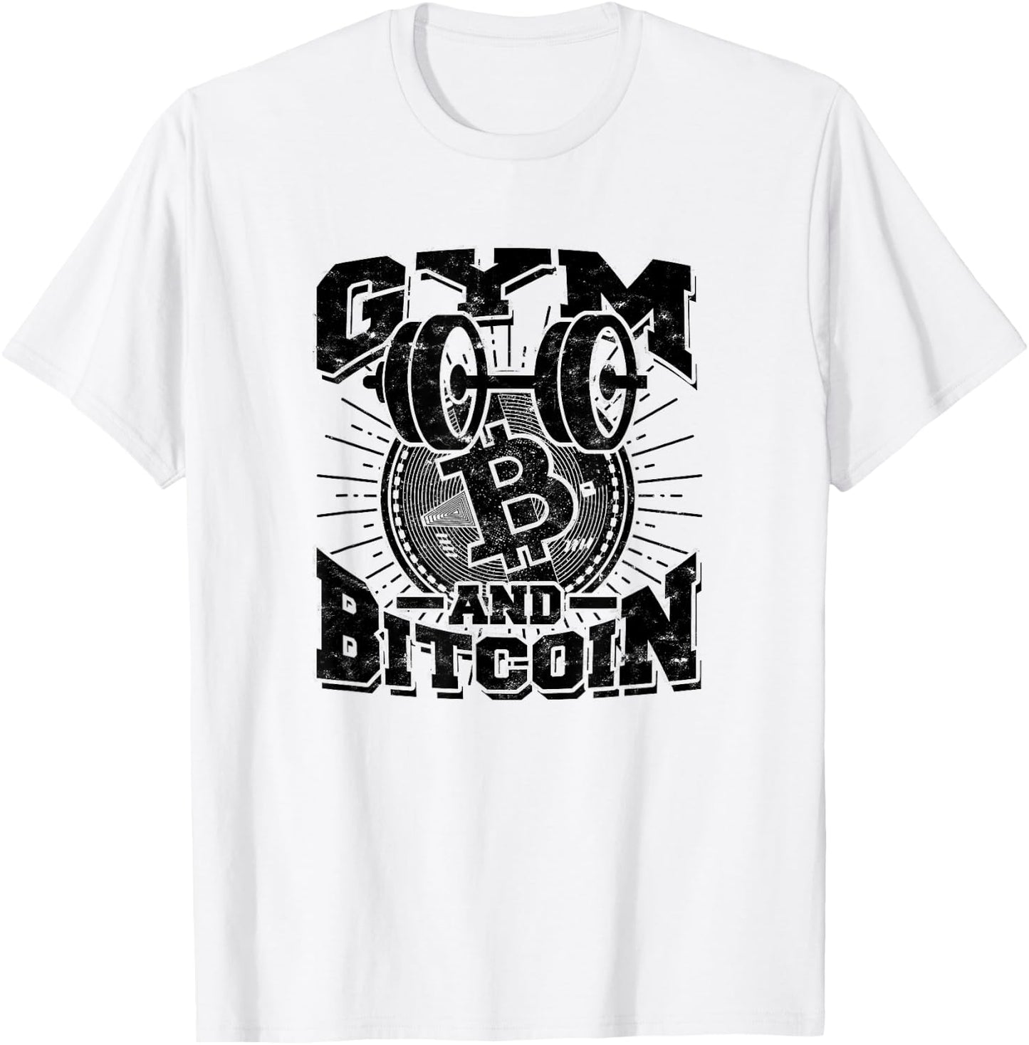 Gym and bitcoin – Btc, Crypto, blockchain trading T-Shirt - T-Shirt | White