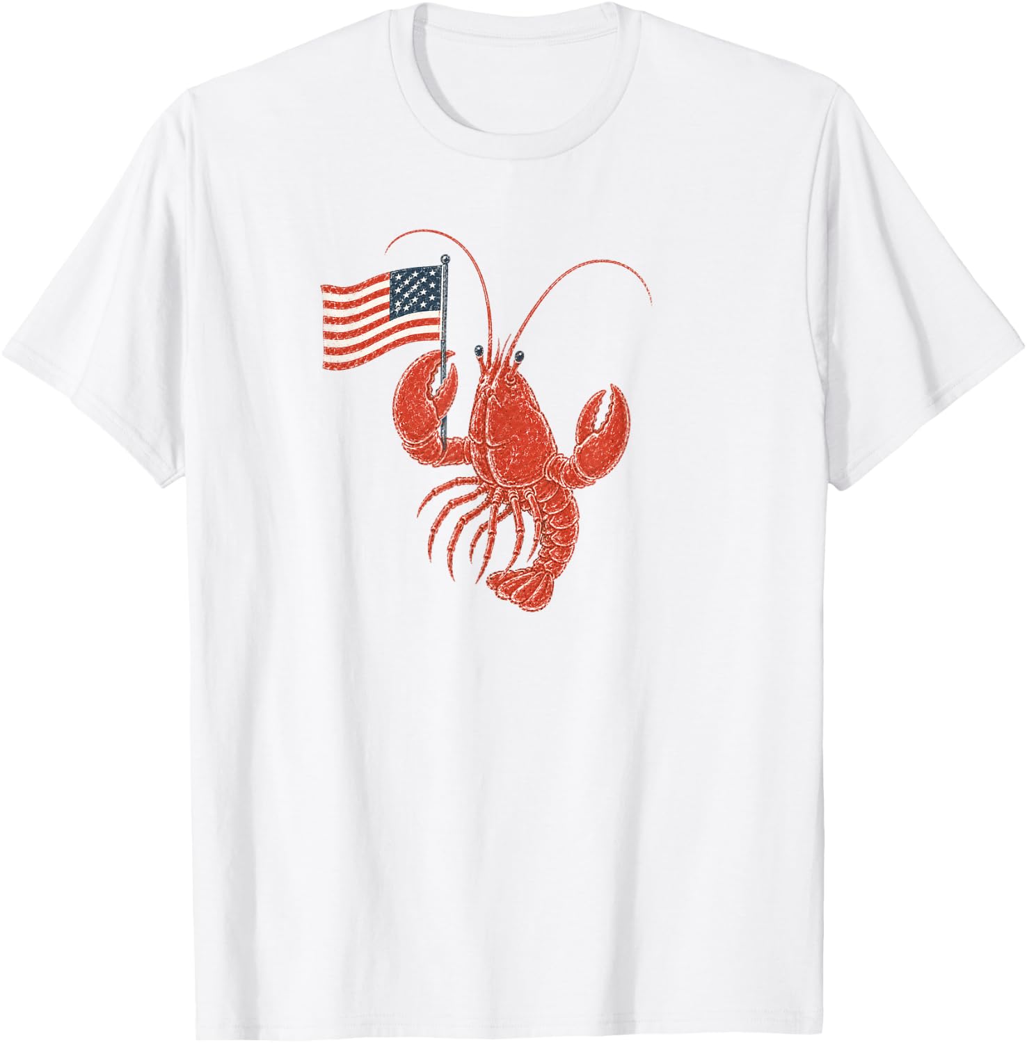 USA Flag Lobster T-Shirt - T-Shirt | White
