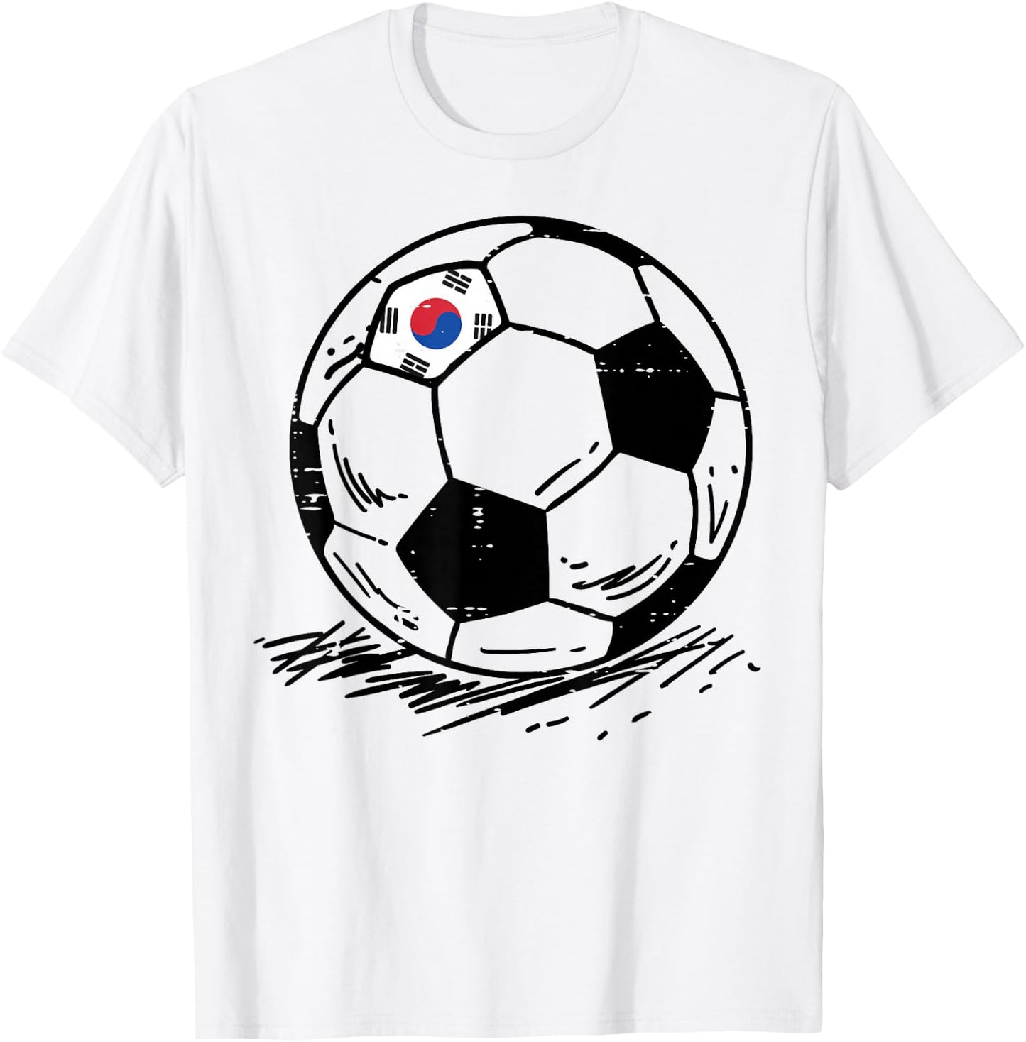 South Korea Flag Soccer Ball Football Fan Men Women Kids T-Shirt - T-Shirt | White