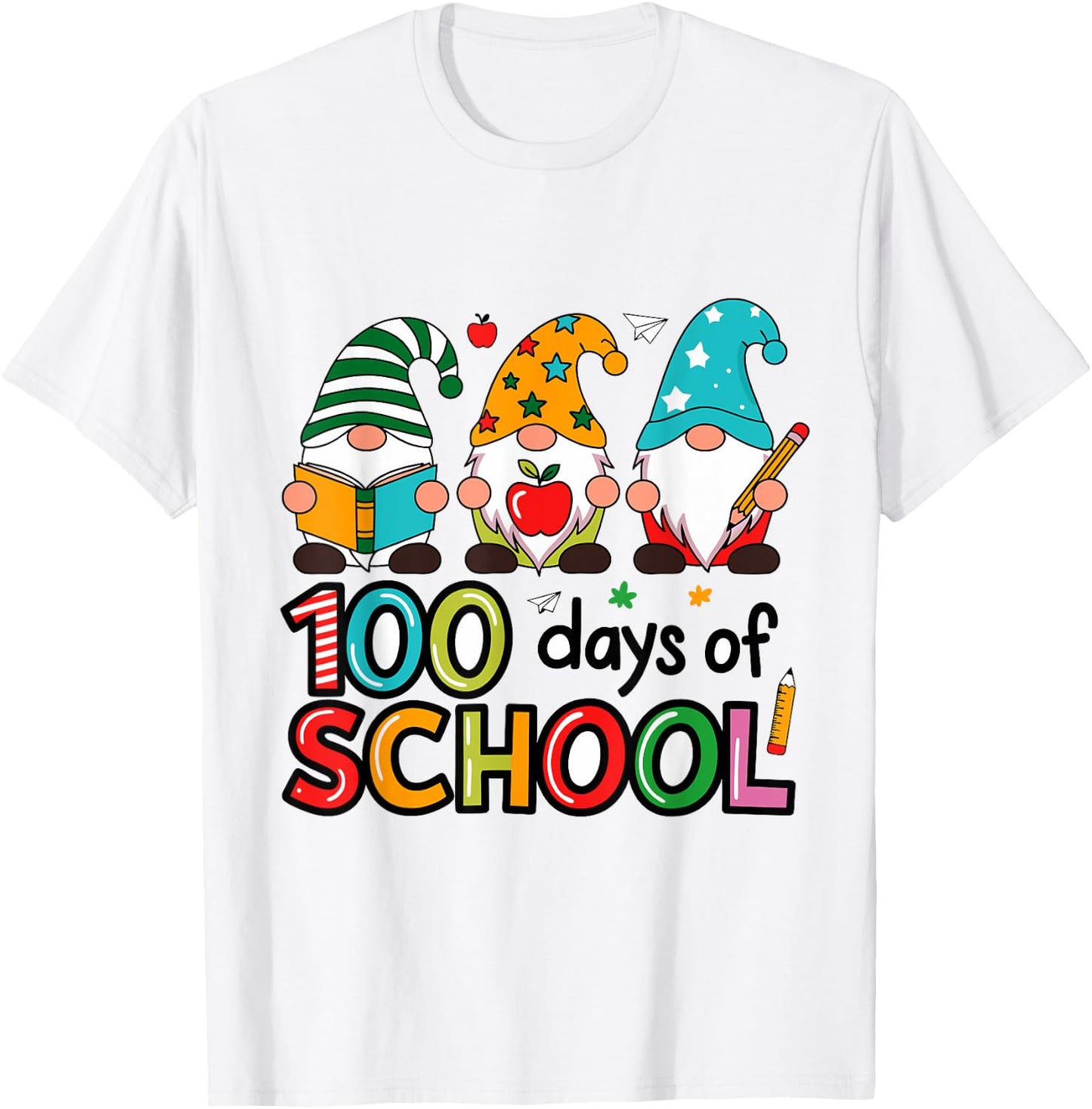 100th Day Of School Gnome Teachers Students 100 Days T-Shirt - T-Shirt | White
