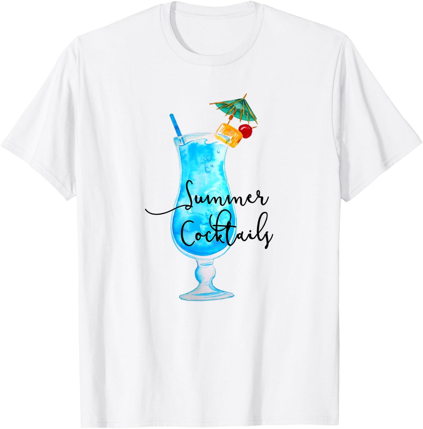 Summer Cocktails Beach Island Ocean Alcohol , White T-Shirt - T-Shirt | White