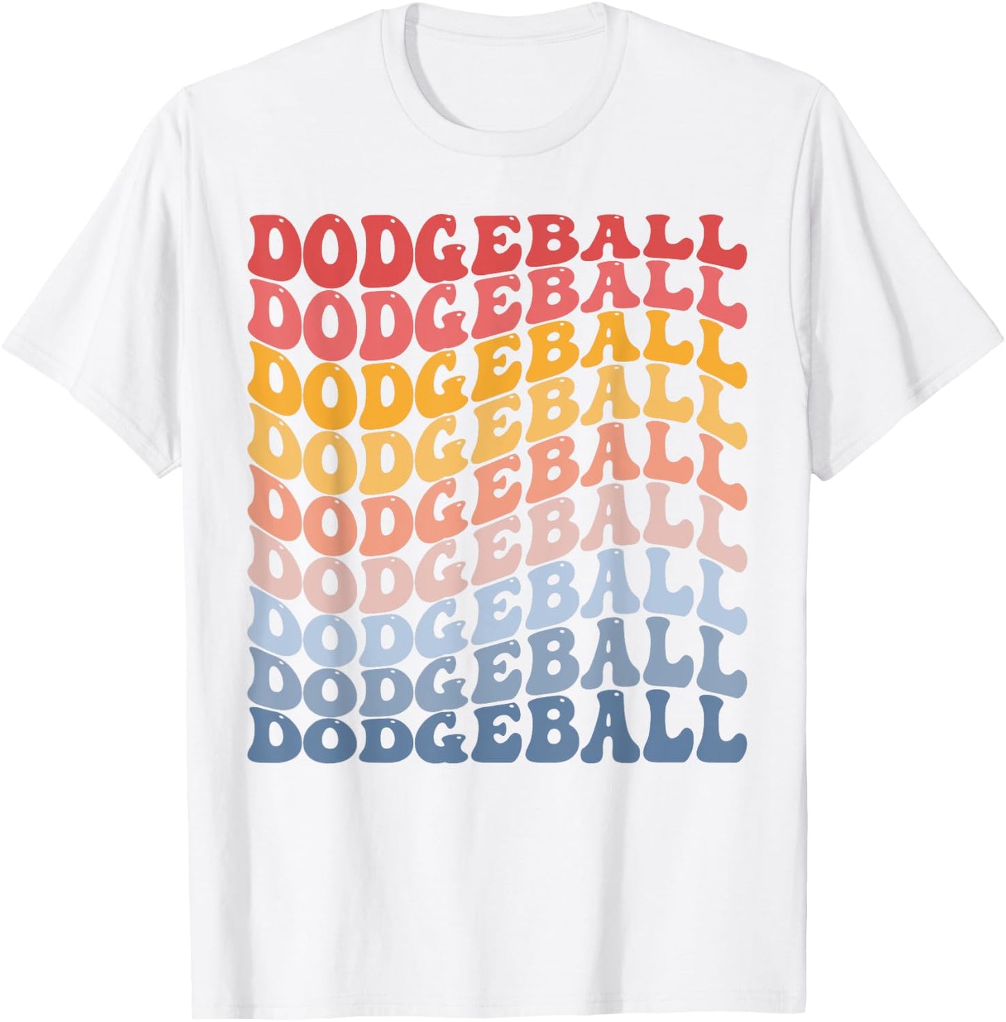 Dodgeball Team Groovy T-Shirt - T-Shirt | White