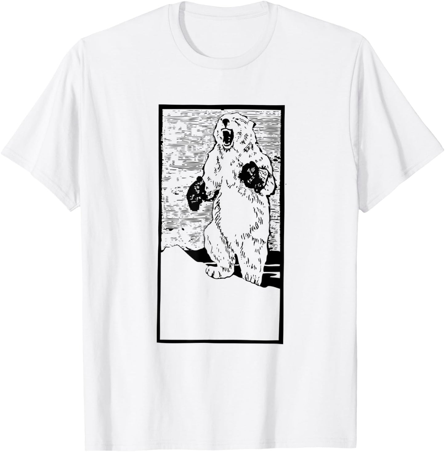 Boxing Polar Bear | Fighting Global Warming Funny T-Shirt - T-Shirt | White