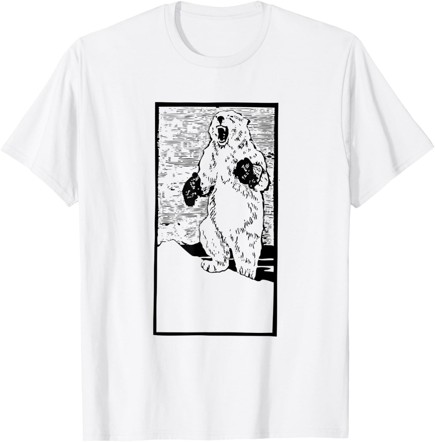 Boxing Polar Bear | Fighting Global Warming Funny T-Shirt - T-Shirt | White