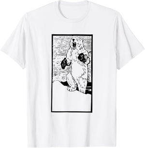 Boxing Polar Bear | Fighting Global Warming Funny T-Shirt - T-Shirt | White