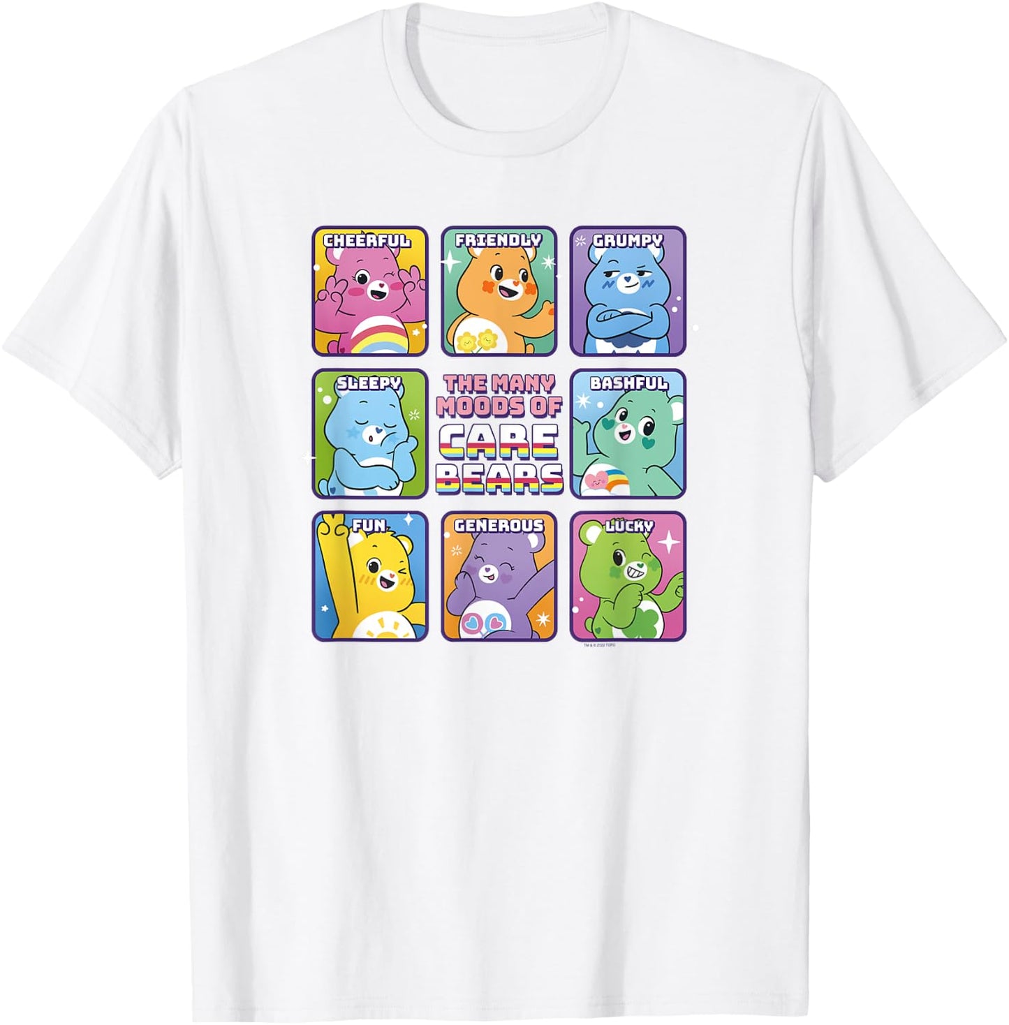 Care Bears Vintage Classic The Many Moods Of Care Bears , white, S T-Shirt - T-Shirt | White