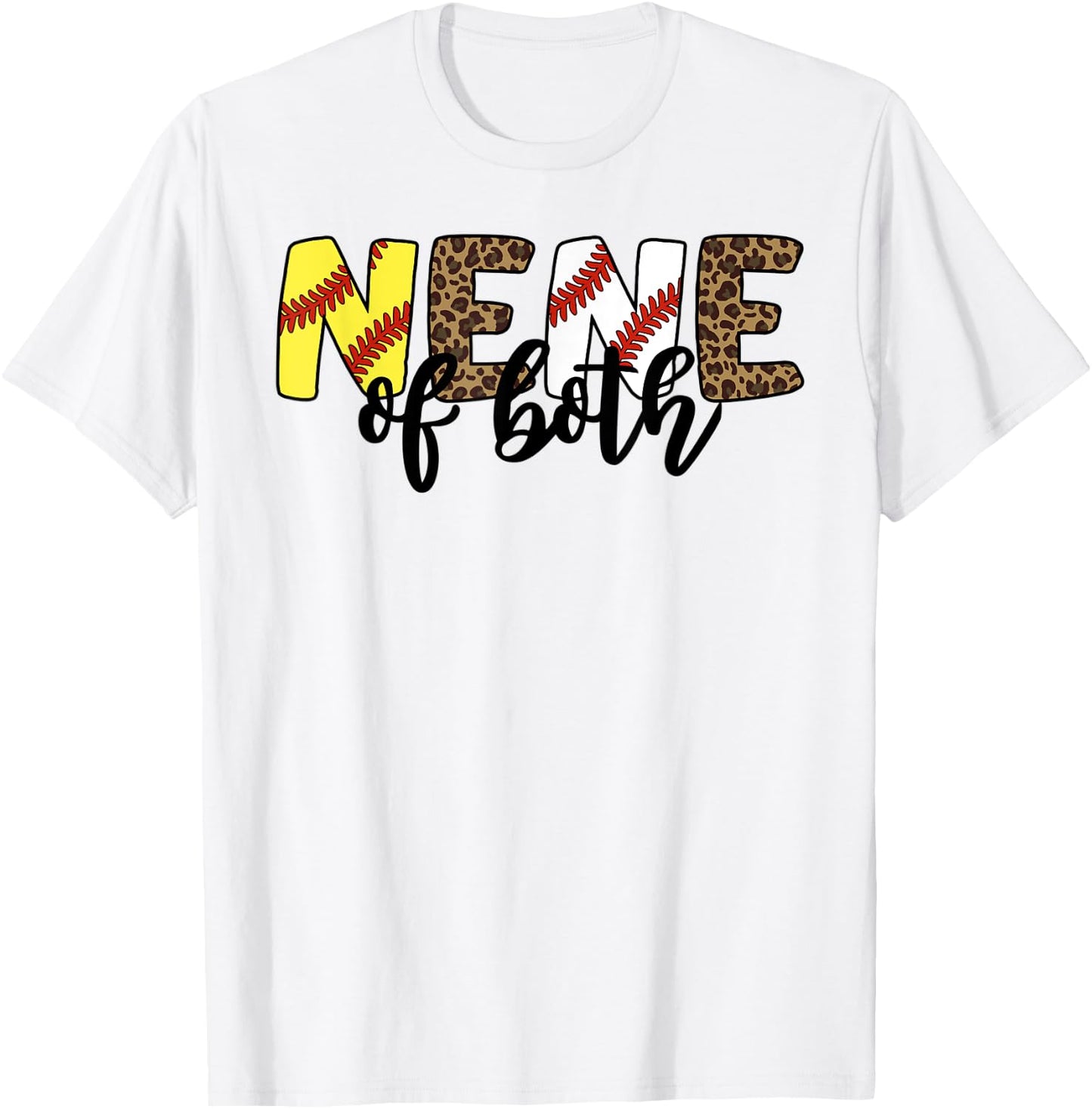 Leopard Nene Of Both Baseball Softball Grandma Mother's Day T-Shirt - T-Shirt | White