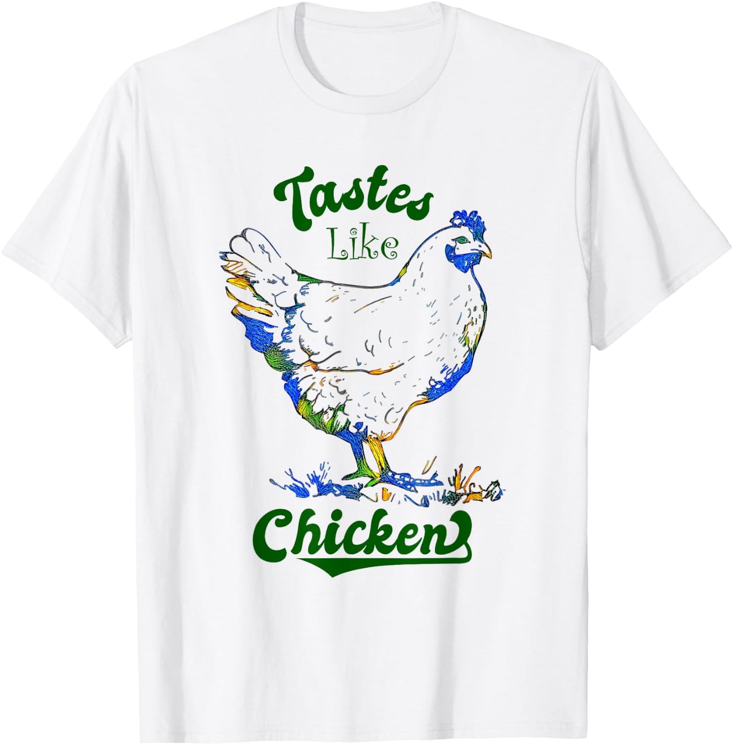 Tastes Like Chicken Vintage Retro Chicken Sign T-Shirt - T-Shirt | White