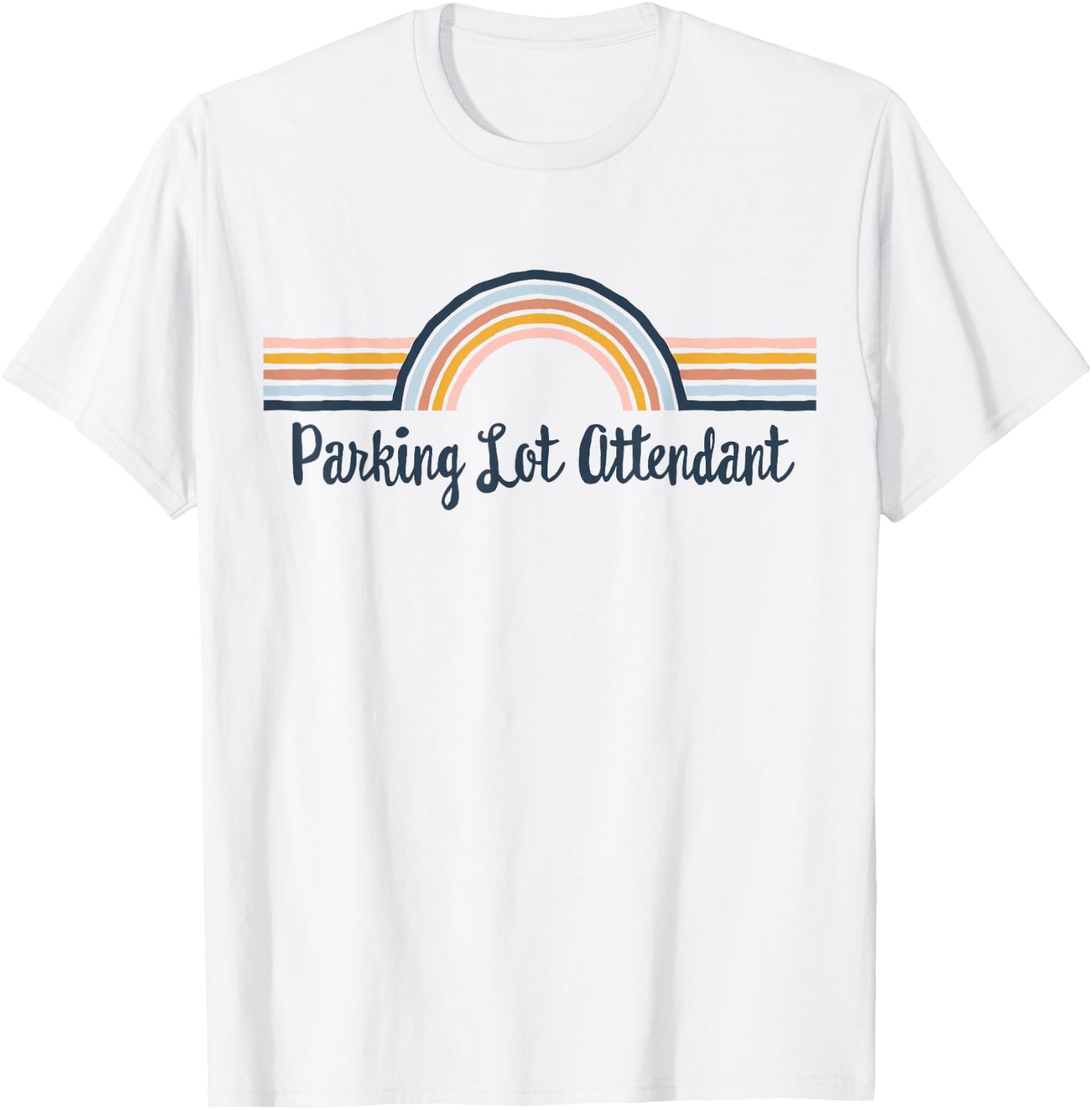 Parking Lot Attendant boho Rainbow, Parking Lot Attendant T-Shirt - T-Shirt | White