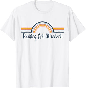 Parking Lot Attendant boho Rainbow, Parking Lot Attendant T-Shirt - T-Shirt | White