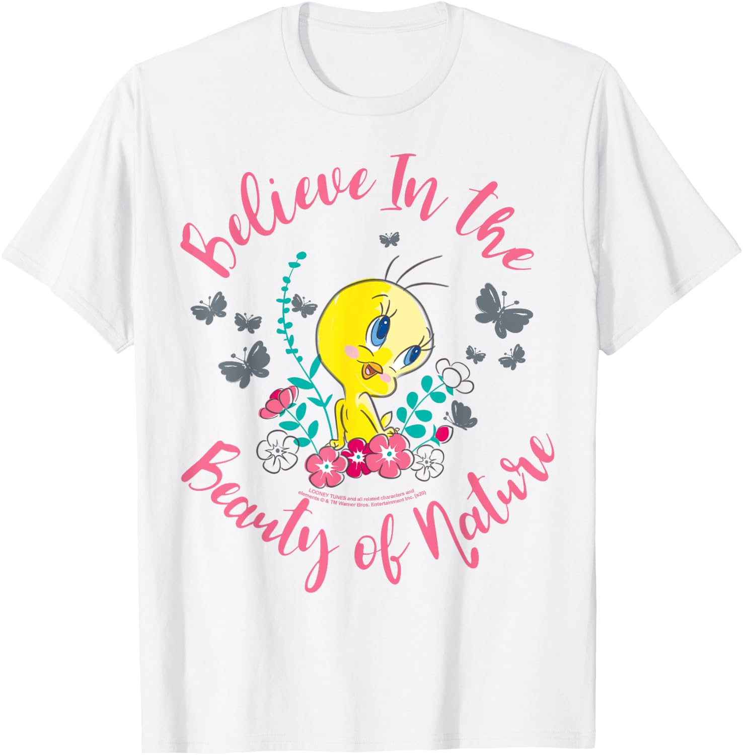 Looney Tunes Tweety Bird Believe In The Beauty Of Nature T-Shirt - T-Shirt | White