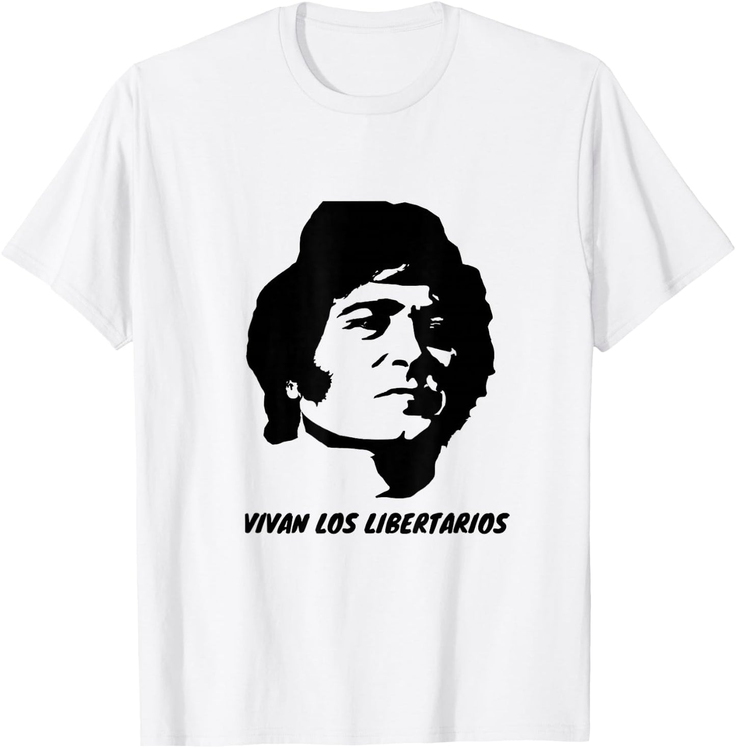 Javier Milei - Peluca Milei - Vivan los Libertarios , gray T-Shirt - T-Shirt | White
