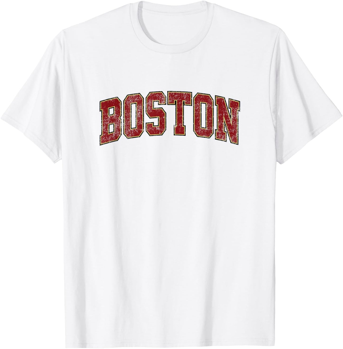 Boston Massachusetts MA Athletisches Sportdesign im Vintage-Stil T-Shirt - T-Shirt | White