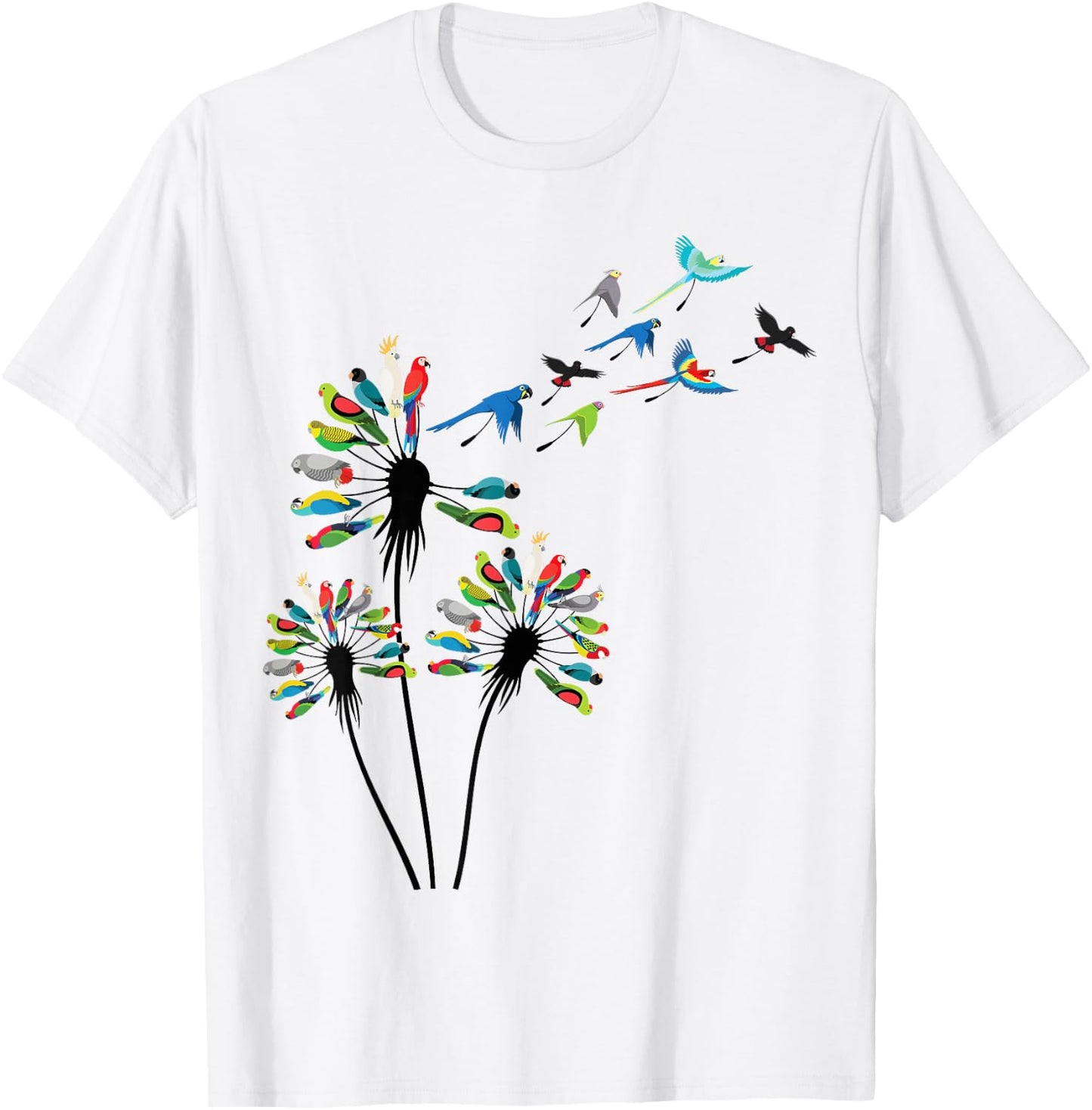 Dandelion Parrots Stuff for Parrot Lover | Parrot T-Shirt - T-Shirt | White