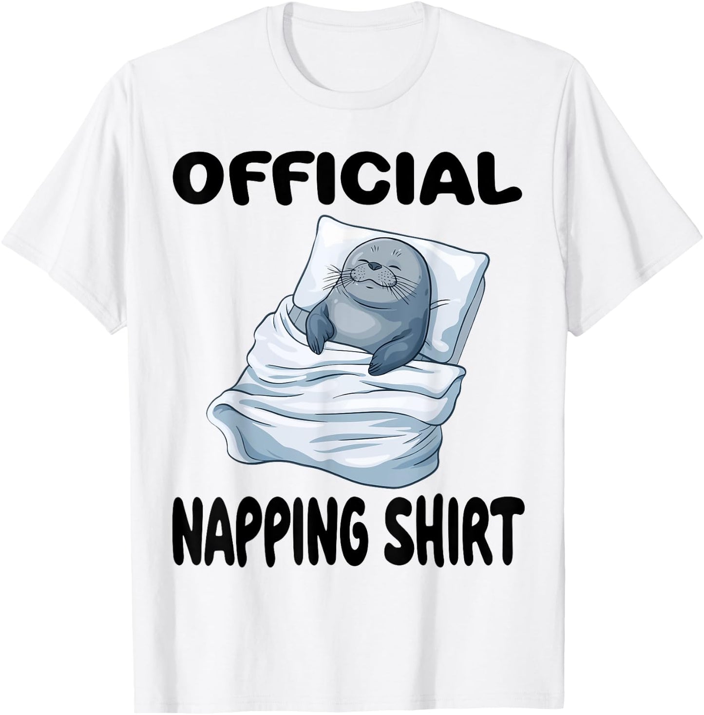 Seal Official Napping shirt Pajamas Nightgown T-Shirt - T-Shirt | White