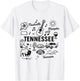 Tennessee USA State Symbols Vintage Souvenir Cute Doodle T-Shirt - T-Shirt | White