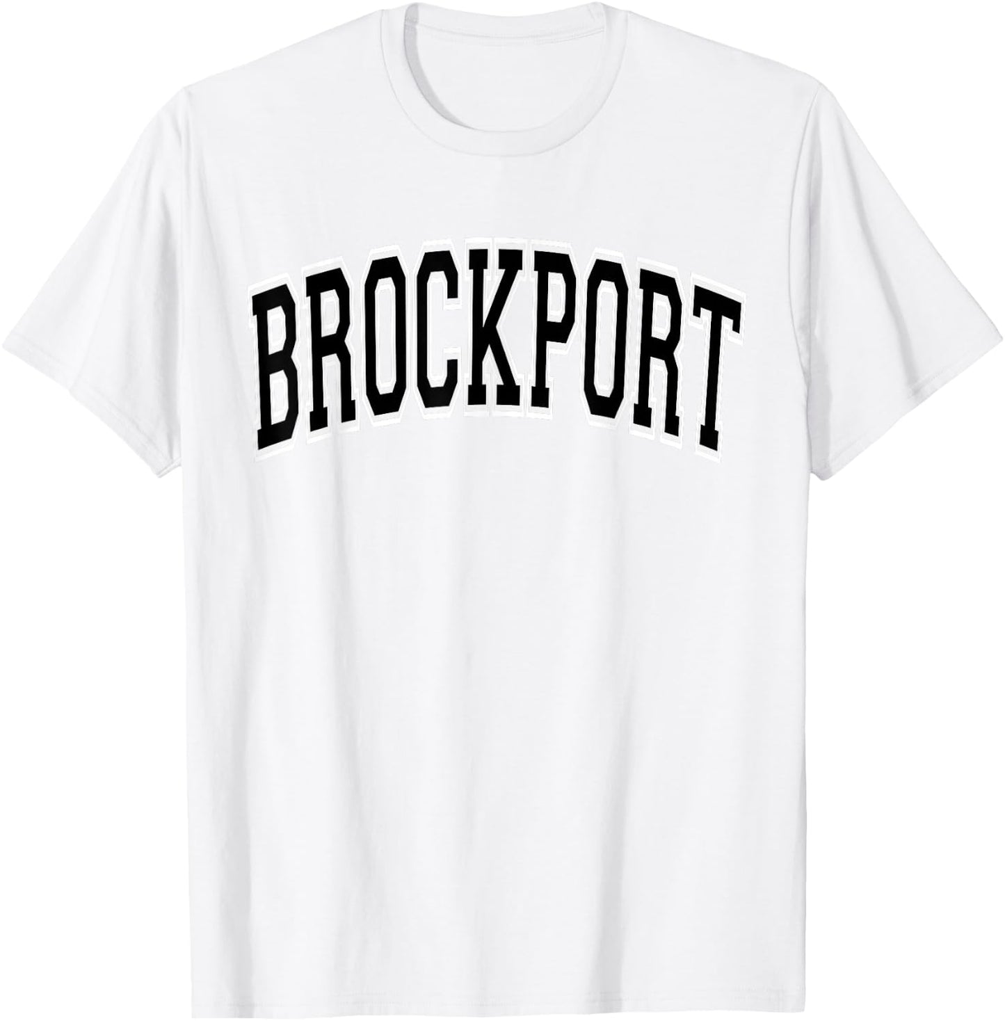 Brockport Arched Green with Black Text T-Shirt - T-Shirt | White