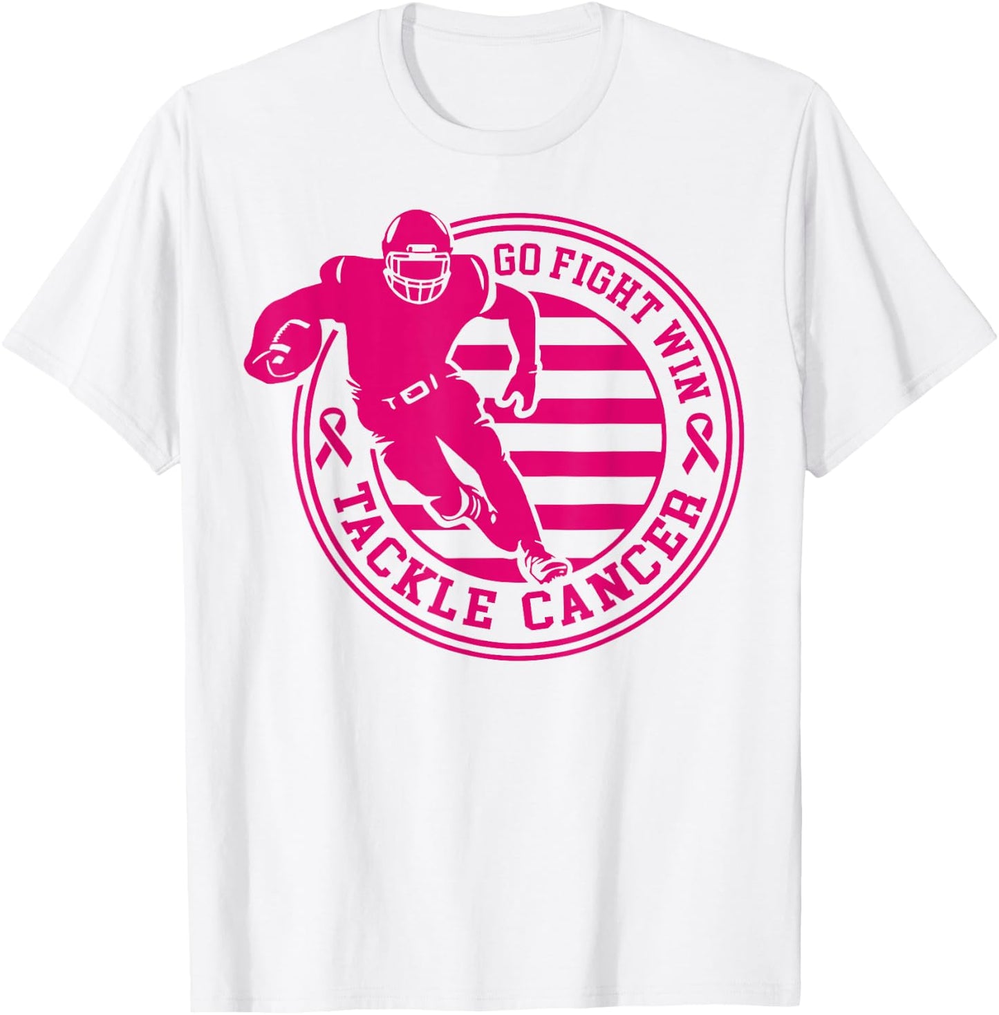 Tackle Breast Cancer Awareness Football Pink Ribbon Boys Kid T-Shirt - T-Shirt | White