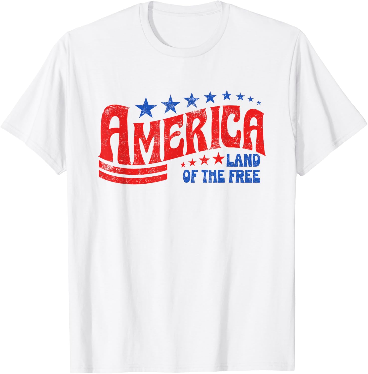 America 1776 Land Of The Free Patriotic Freedom 4th Of July T-Shirt - T-Shirt | White
