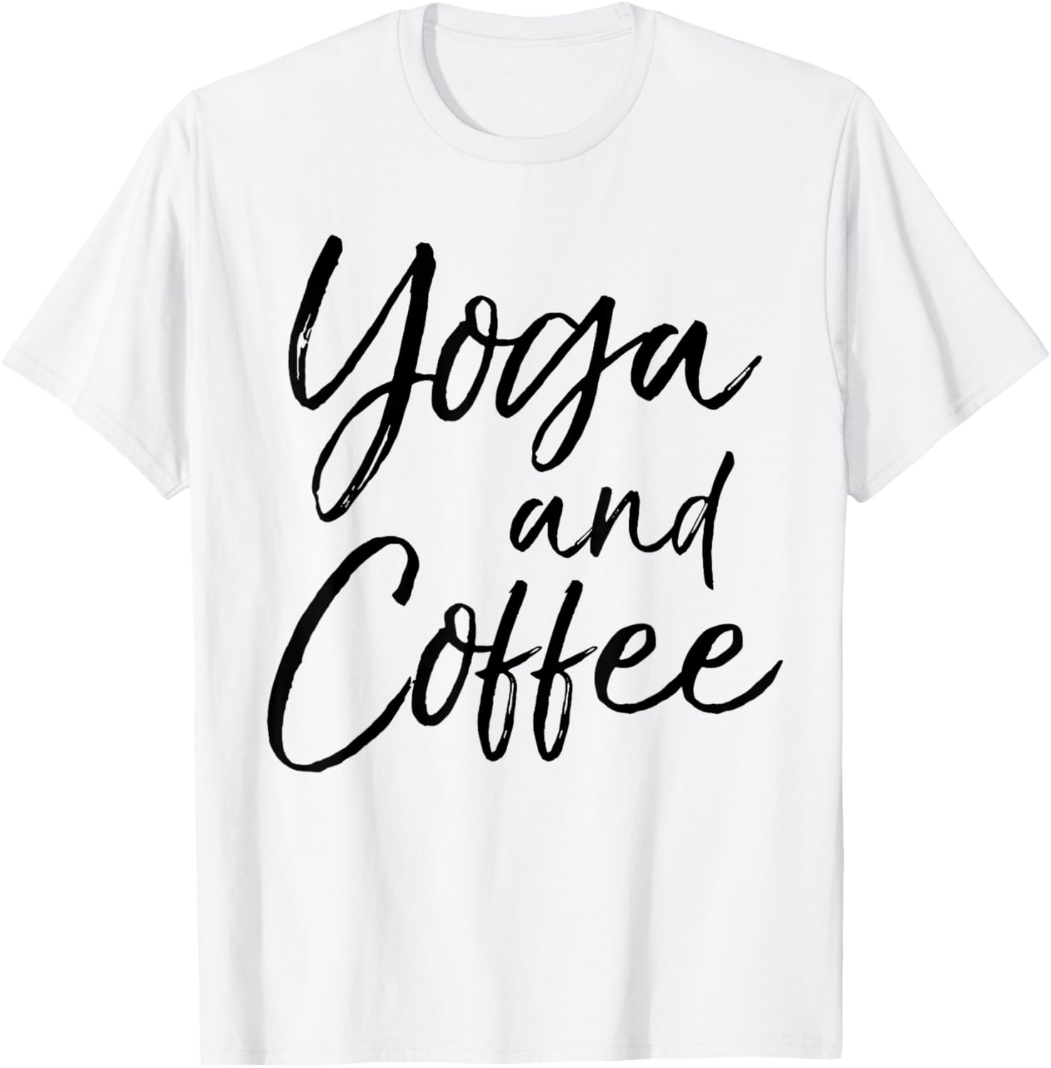Yoga and Coffee Shirt Funny Caffeine Workout T-Shirt - T-Shirt | White