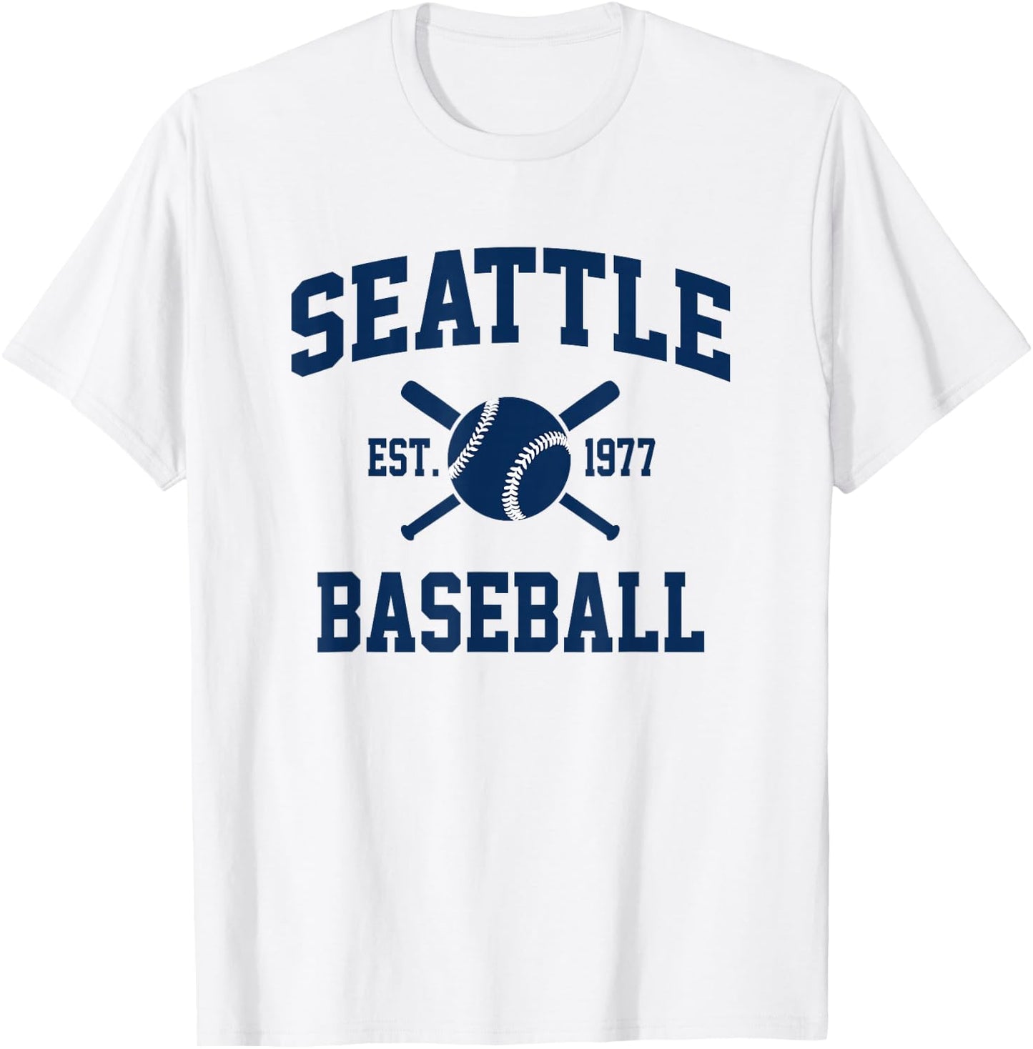 Seattle Baseball Athletic Vintage Sports Team Fan T-Shirt - T-Shirt | White