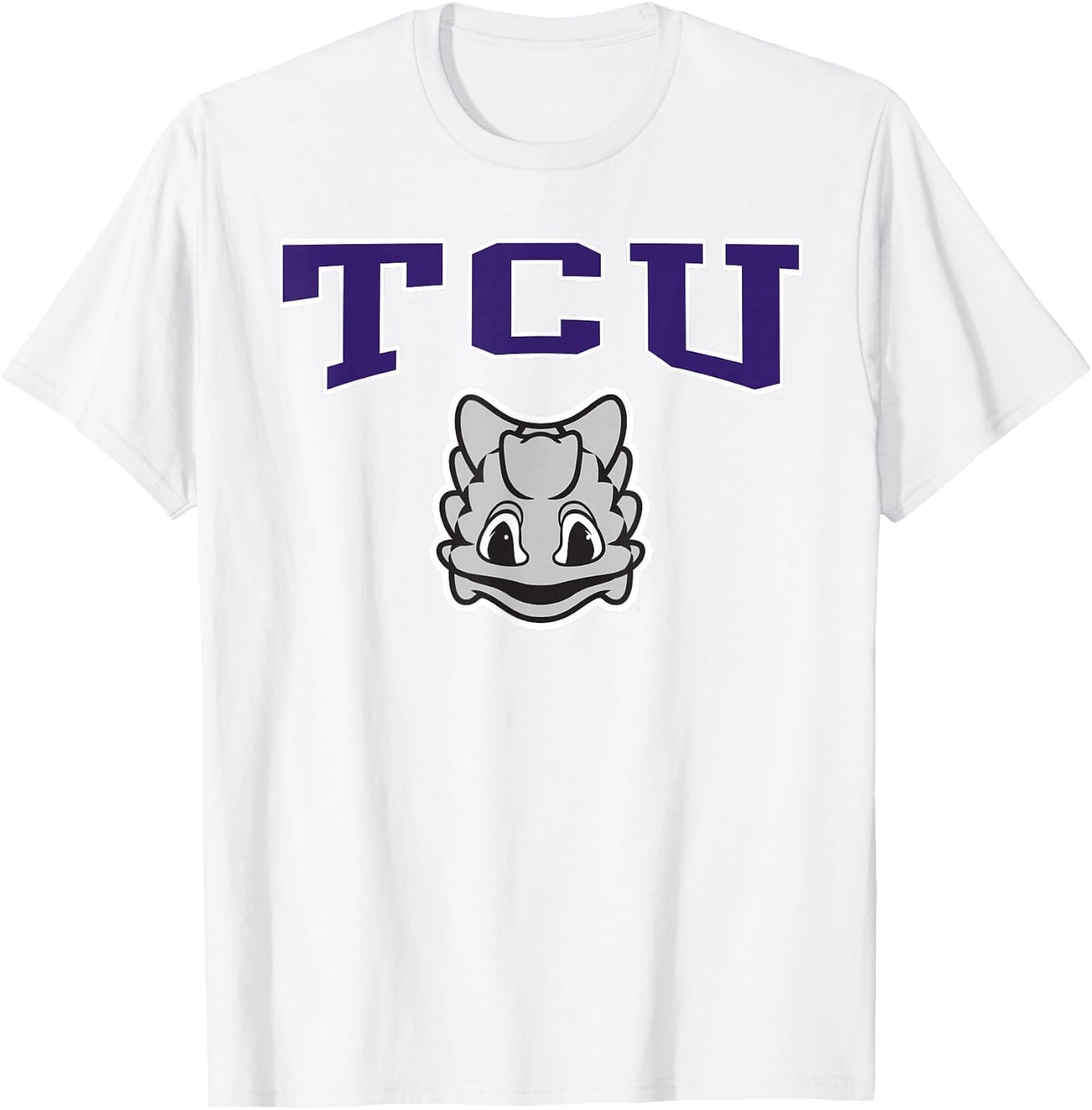 TCU Horned Frogs Mascot Arch Gray Officially Licensed T-Shirt - T-Shirt | White