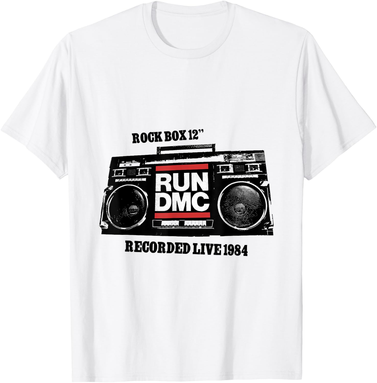 RUN DMC Rock Box 12 T-Shirt - T-Shirt | White