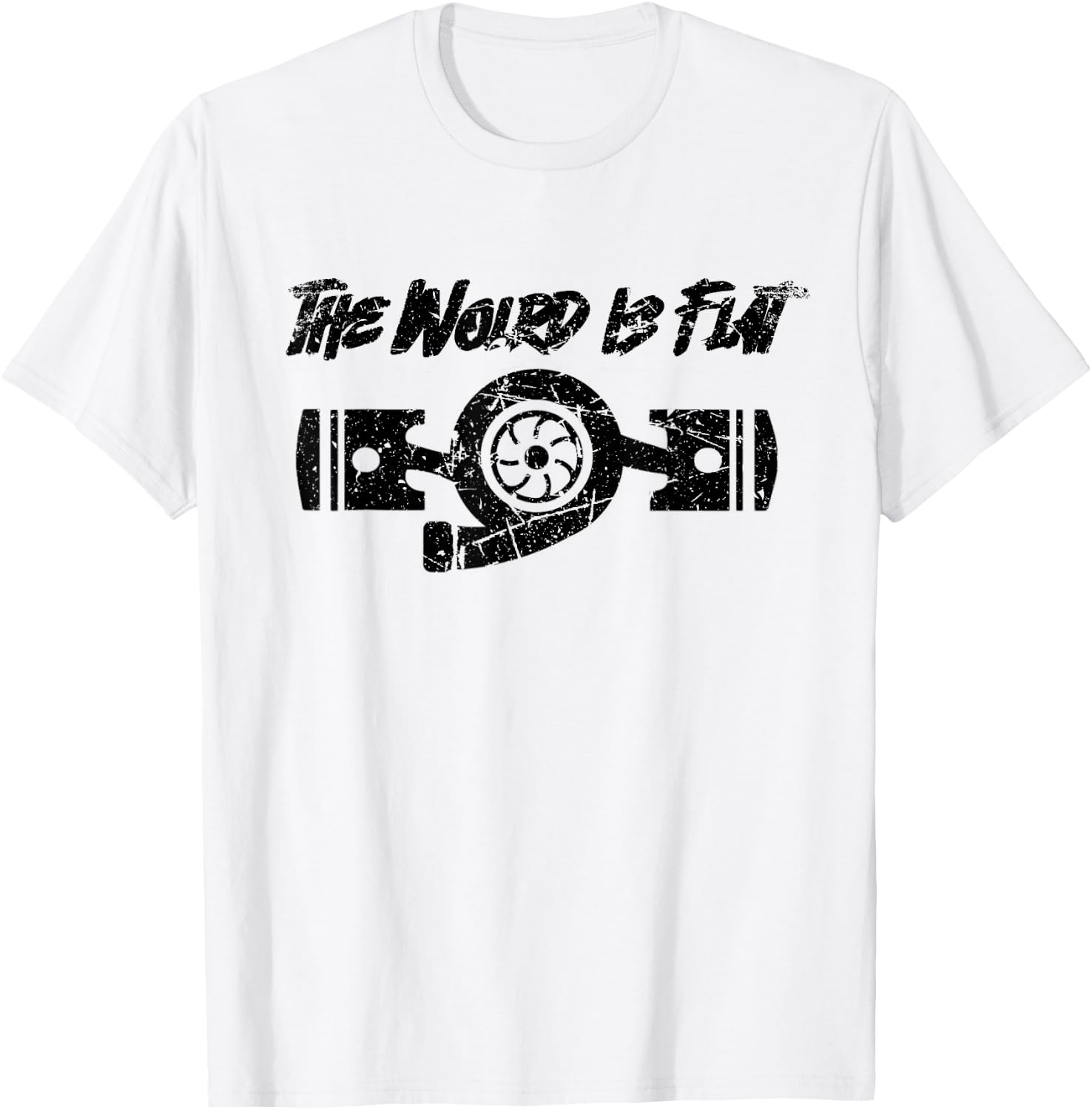 The World Is Flat - Flat Four Boxer Engine JDM Racecar T-Shirt - T-Shirt | White